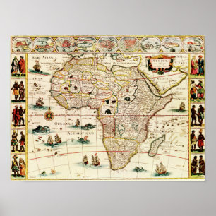 Póster ÁfricaMapa PanorâmicoÁfrica
