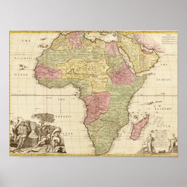 Poster ÁfricaMapa PanorâmicoÁfrica 3 (Frente)