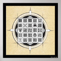 African Adinkra e Kufic Arabic em pergaminho