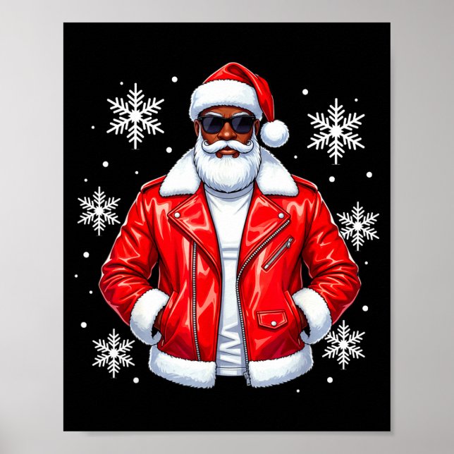 Poster African American Cool Santa Claus Christmas Pajama (Frente)