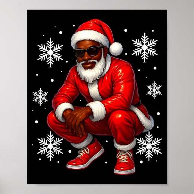 Poster African American Cool Santa Claus Christmas Pajama (Frente)