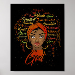 Poster African American Girl God Diz Que Sou Orgulho Negr