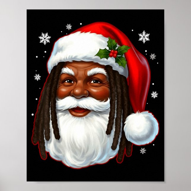 Poster African American Santa Christmas Cool Black X-mas  (Frente)