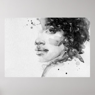 Poster african american woman. beauty fashion illustratio