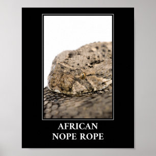 Poster African Nope Rope - Puff adder Cobra Danger