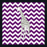 Póster African Violet Safari Chevron com Pop Art Giraffe<br><div class="desc">Padrão de Mod Chevron na paleta de cores Safari Moods de Emporio Moffa,  com girafa de pop de arte de um lado.</div>