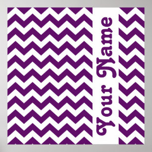 Poster African Violet Safari Chevron com texto personaliz
