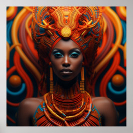 Poster Afrikanische Königin' – Eleganz und Tradition
