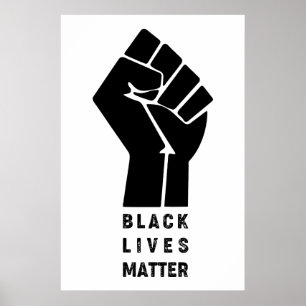 Poster afro american fist black lives matter symbol prote