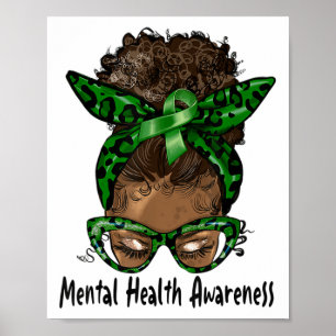 Poster Afro-Americana de Saúde Mental Awarene