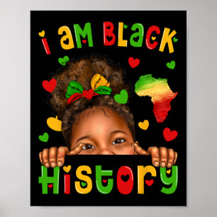 Poster Afro-Americana Menina Afro-Crianças Historia Negra