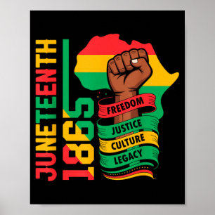 Poster Afro-americano 1865 juneteenth história negra