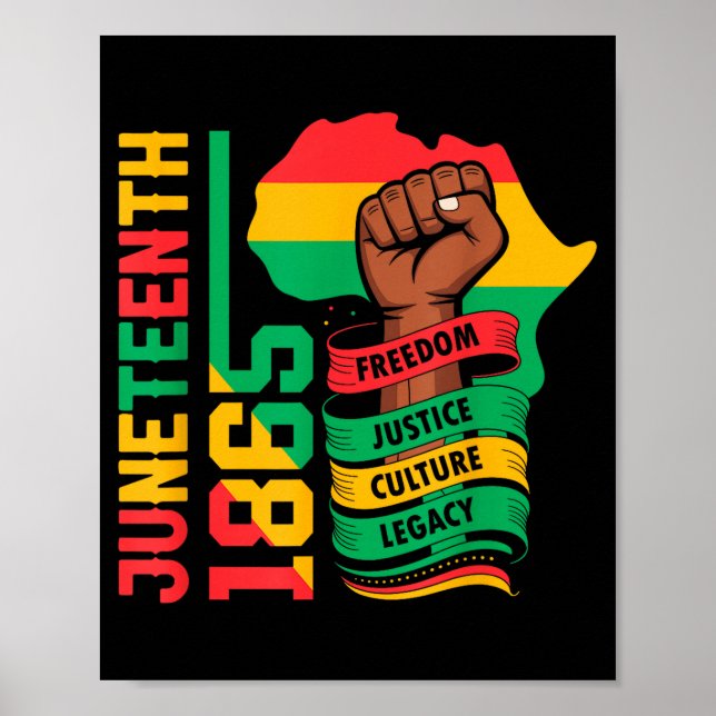 Poster Afro-americano 1865 juneteenth história negra (Frente)
