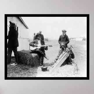 Póster Afro-americanos com Kazoos e um Violão 1914
