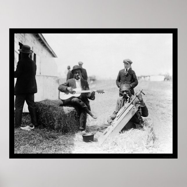 Póster Afro-americanos com Kazoos e um Violão 1914 (Frente)
