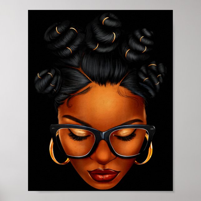 Poster Afro Black Woman African Black History Month Melan (Frente)