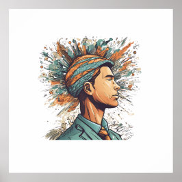 Poster Afro Boho Queen - Colorida Artística