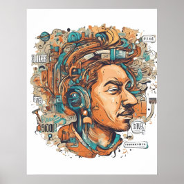 Poster Afro Boho Queen - Colorida Artística