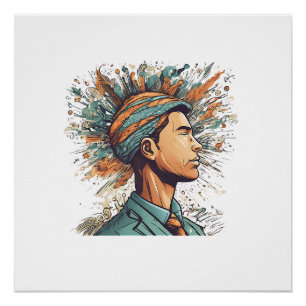 Póster Afro Boho Queen - Colorida Artística