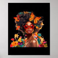 Afro Mulheres Flores Borboleta Latina América Afri