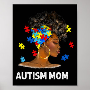 Poster Afro-negro Autismo Mãe Afro Autismo Awaren