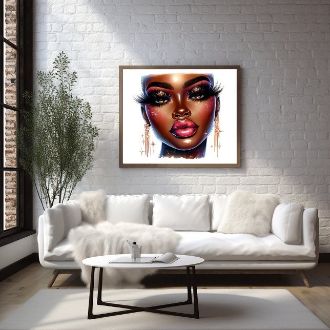 Poster Afro Queen Art Fashion Girl Melanin Chic (Afro Queen Art Fashion Girl Melanin Magic Poster)