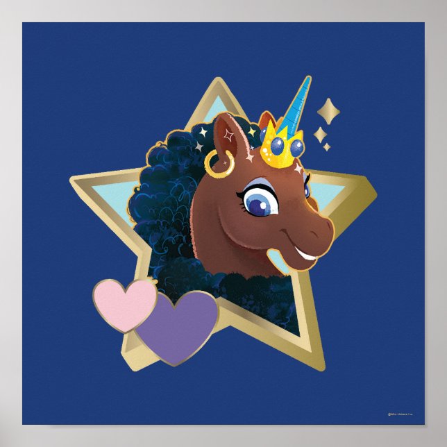 Poster Afro Unicorn Magical Star (Frente)