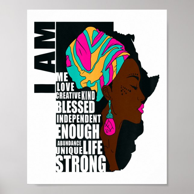 Poster Afro You Are Enough I Am Insrational Sayings Motiv (Frente)