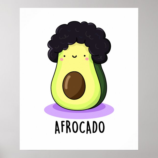 Poster Afrocado Engraçado Avocado Com Afro Pun (Frente)