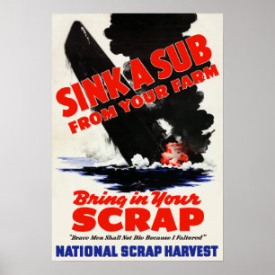 Póster Afunde um sub de sua fazenda