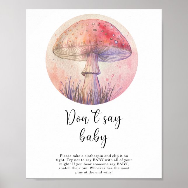 Poster Agarico moscário fada - Não diga bebê  (Frente)