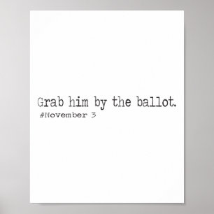 Poster Agarre-o Pelo Llot Engraçado Vote Trump Fora Adios