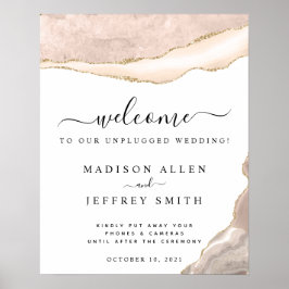 Poster Agate Blush e Dourado casamento desconectado