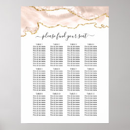 Poster Agate Blush e Dourado Gráfico de Casamento com Lar