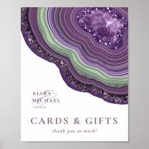 Poster Agate Geode Glitter Cards & Gifts Violet ID647