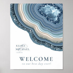 Poster Agate Geode Glitter Welcome Dusty Blue ID647