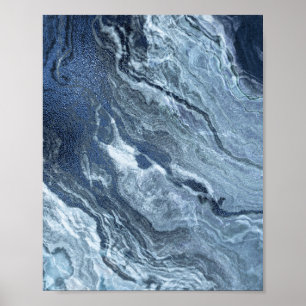 Poster Agato Azul Cristalizado Pedra Derramada Marmoriz