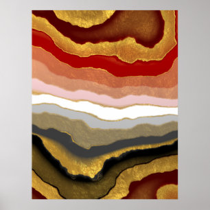 Poster Agato de abstrato Gilded