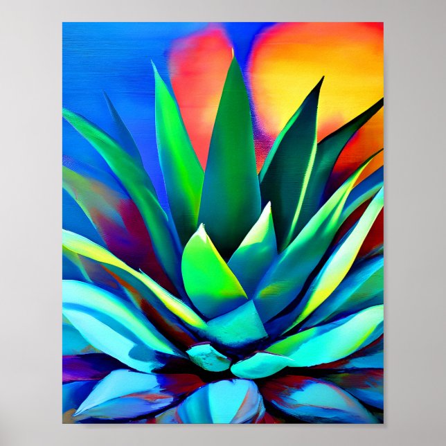Poster Agave Colorida (Frente)
