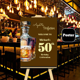 Poster Aged to Perfection Men's 50th Whiskey Birthday