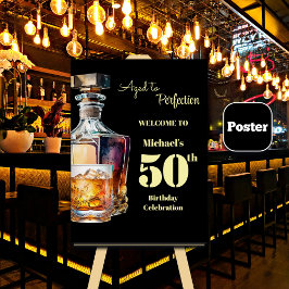 Poster Aged to Perfection Men's 50th Whiskey Birthday