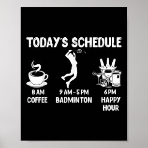 Poster Agenda de Hoje Presente de Badminton - Gráfico Div