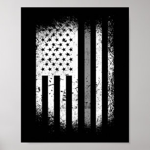 Poster Agente corretor americano Flag Thin Silver