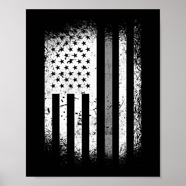 Poster Agente corretor americano Flag Thin Silver (Frente)