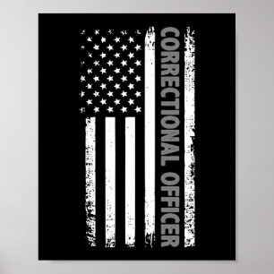 Poster Agente corretor americano Flag Thin Silver