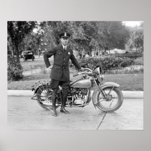 Póster Agente da polícia da motocicleta, 1932. Foto do