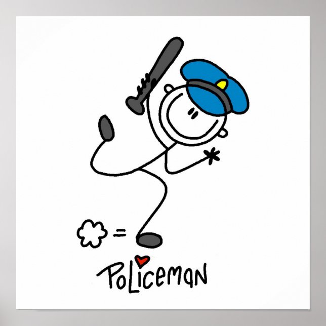 Póster Agente de Polícia do Stick Básico (Frente)
