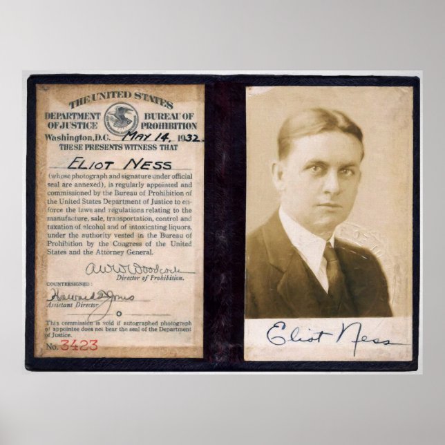 PÓSTER AGENTE DE PROIBIÇÃO DE CHICAGO ELIOT NESS INTOCHÁV (Frente)