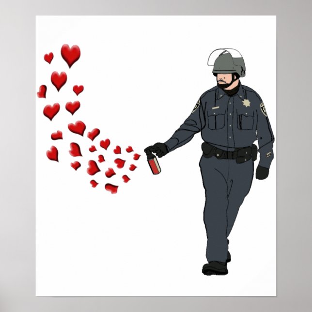 Póster Agente de Pulverização de Pimenta Casual com Coraç (Frente)