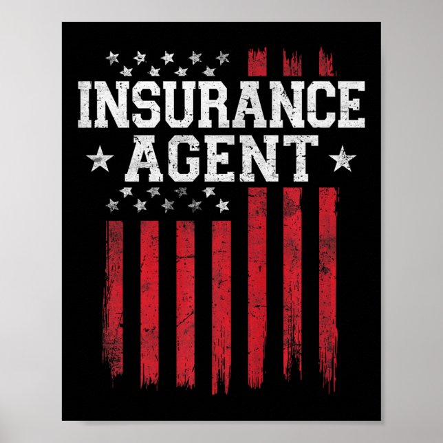 Poster Agente de Seguros Orud American Flag Usa Patriot P (Frente)
